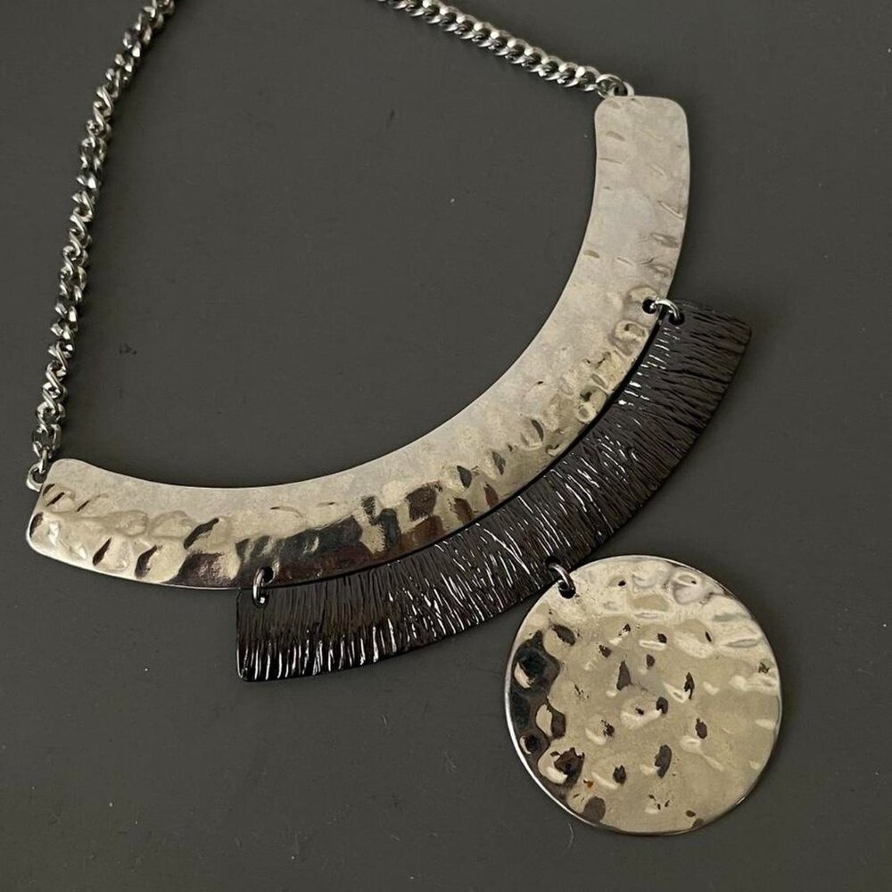 Untested texture silver goth boho statement necklace  Silver Goth, Boho, Grunge